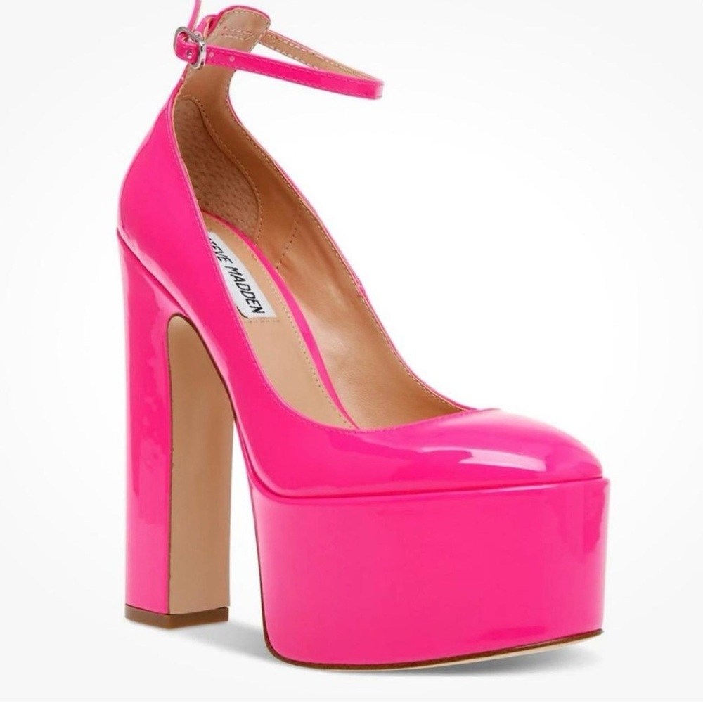 Steve Madden Pink Platform Heels with Chunky Block Heel
